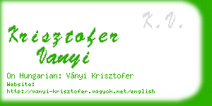 krisztofer vanyi business card